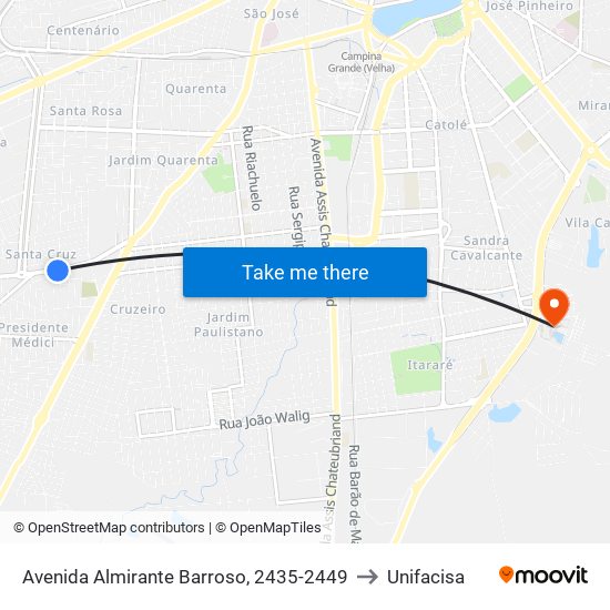 Avenida Almirante Barroso, 2435-2449 to Unifacisa map