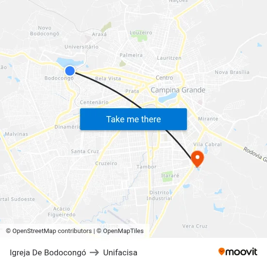 Igreja De Bodocongó to Unifacisa map