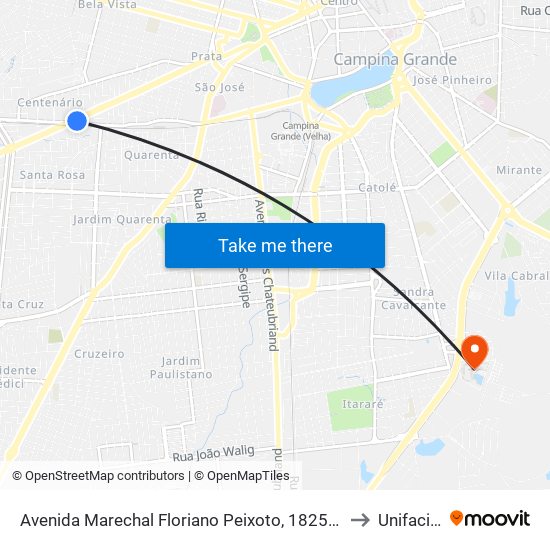 Avenida Marechal Floriano Peixoto, 1825-1869 to Unifacisa map