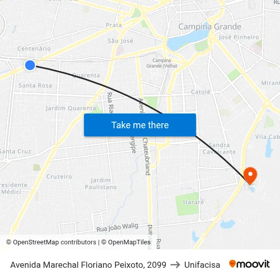 Avenida Marechal Floriano Peixoto, 2099 to Unifacisa map