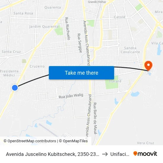 Avenida Juscelino Kubitscheck, 2350-2368 to Unifacisa map