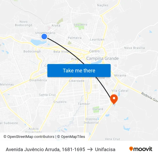 Avenida Juvêncio Arruda, 1681-1695 to Unifacisa map