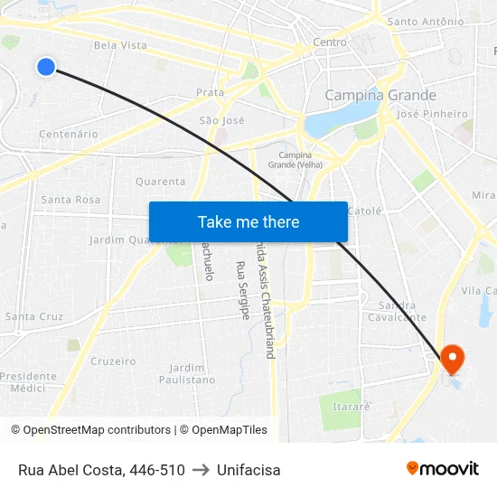 Rua Abel Costa, 446-510 to Unifacisa map