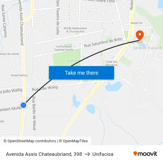 Avenida Assis Chateaubriand, 398 to Unifacisa map