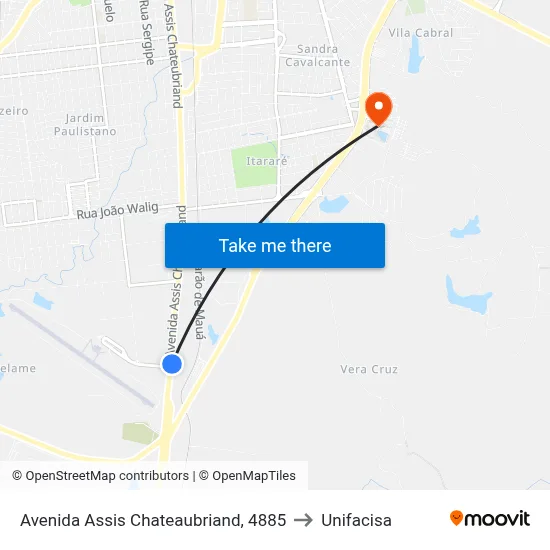 Avenida Assis Chateaubriand, 4885 to Unifacisa map