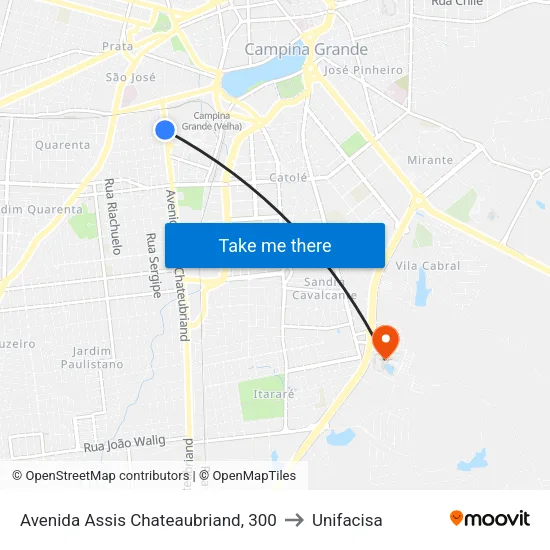 Avenida Assis Chateaubriand, 300 to Unifacisa map