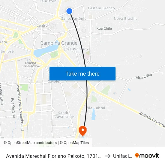 Avenida Marechal Floriano Peixoto, 1701-1823 to Unifacisa map