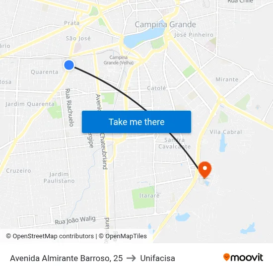 Avenida Almirante Barroso, 25 to Unifacisa map