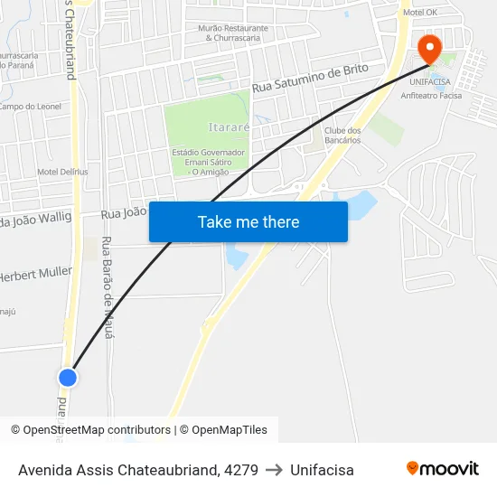 Avenida Assis Chateaubriand, 4279 to Unifacisa map