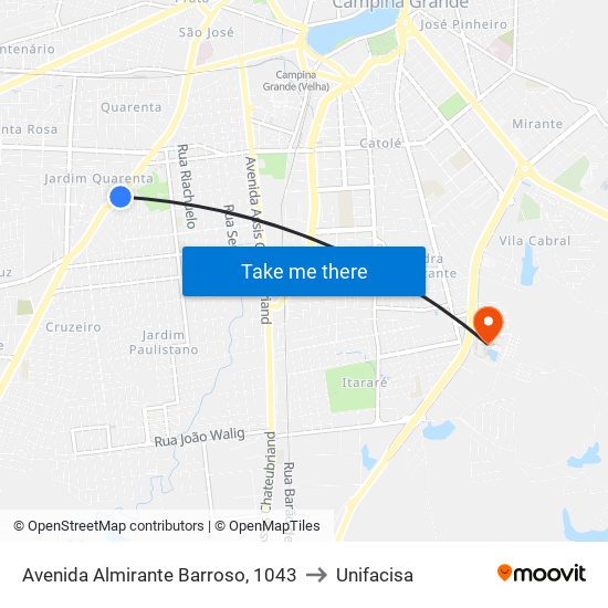 Avenida Almirante Barroso, 1043 to Unifacisa map