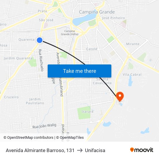 Avenida Almirante Barroso, 131 to Unifacisa map