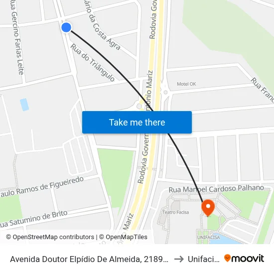 Avenida Doutor Elpídio De Almeida, 2189-2229 to Unifacisa map