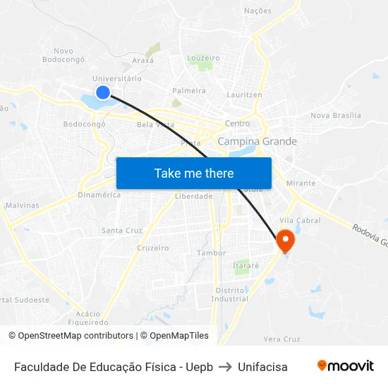 Faculdade De Educação Física - Uepb to Unifacisa map