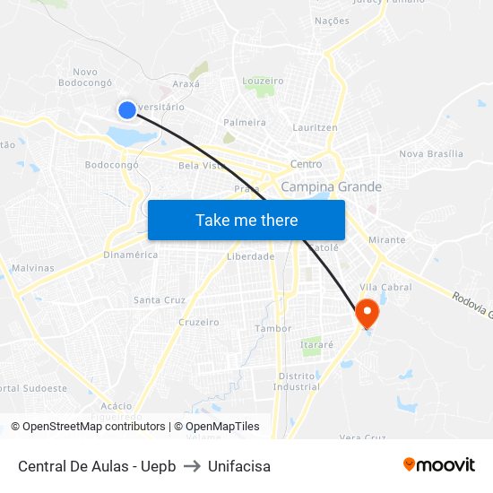 Central De Aulas - Uepb to Unifacisa map