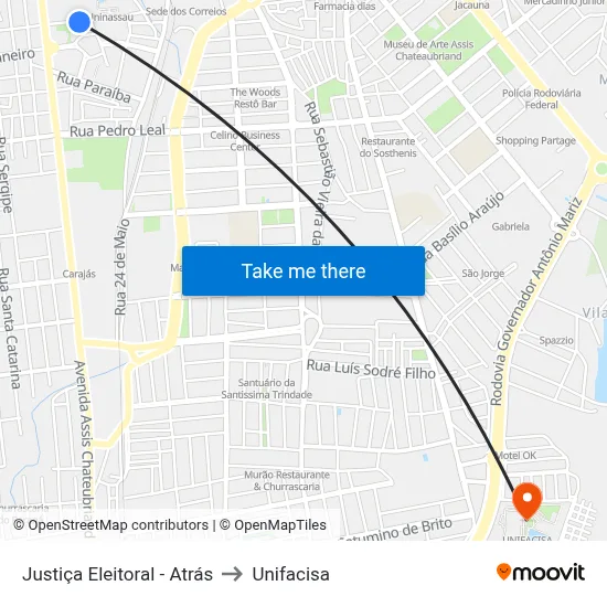 Justiça Eleitoral - Atrás to Unifacisa map