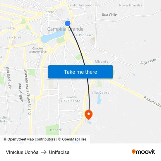 Vinícius Uchôa to Unifacisa map