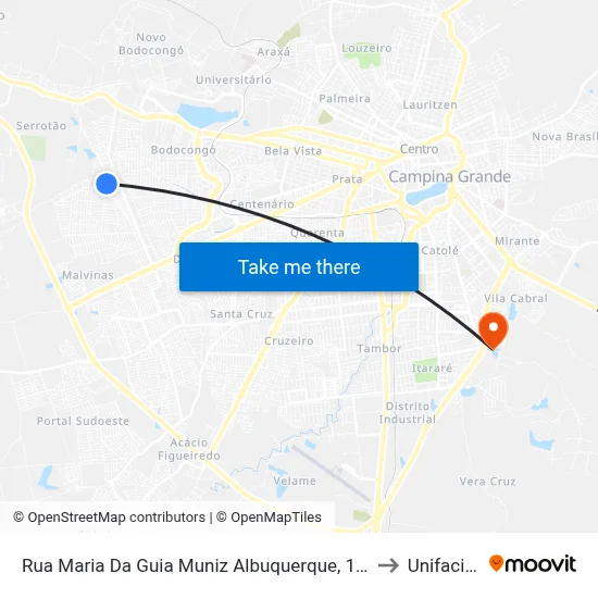 Rua Maria Da Guia Muniz Albuquerque, 1779 to Unifacisa map