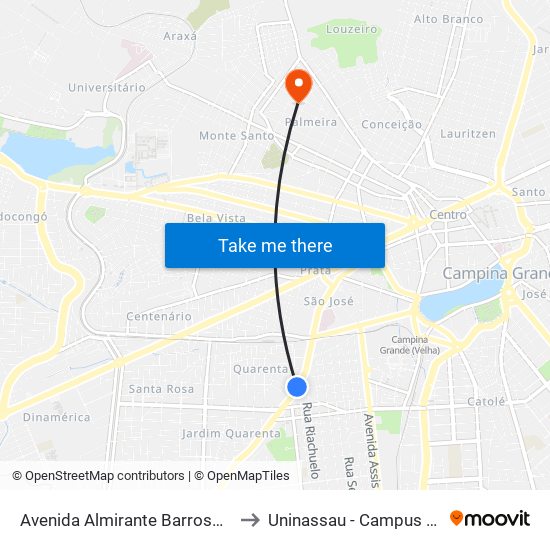 Avenida Almirante Barroso, 284-300 to Uninassau - Campus Palmeira map