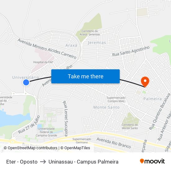 Eter - Oposto to Uninassau - Campus Palmeira map