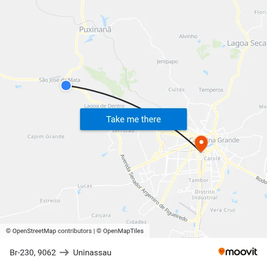 Br-230, 9062 to Uninassau map