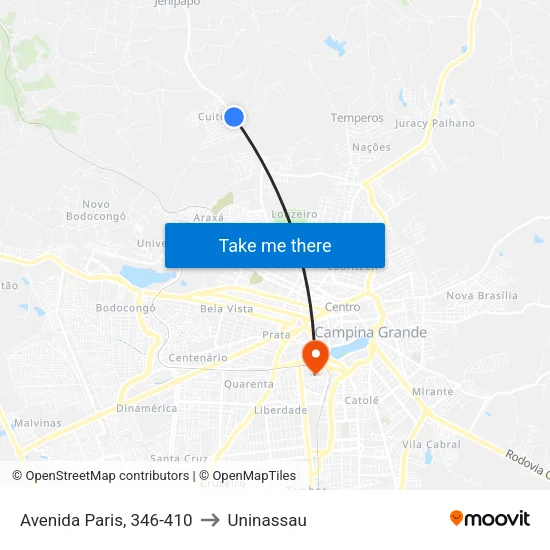 Avenida Paris, 346-410 to Uninassau map