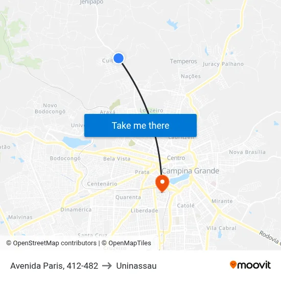 Avenida Paris, 412-482 to Uninassau map