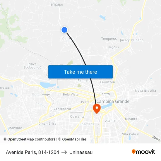 Avenida Paris, 814-1204 to Uninassau map