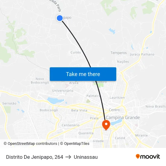 Distrito De Jenipapo, 264 to Uninassau map