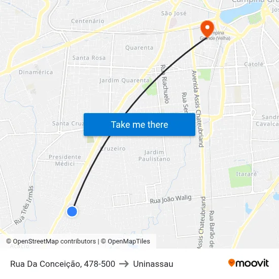 Rua Da Conceição, 478-500 to Uninassau map