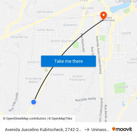 Avenida Juscelino Kubitscheck, 2742-2750 to Uninassau map