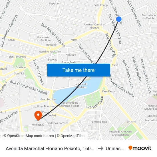 Avenida Marechal Floriano Peixoto, 1602-1700 to Uninassau map
