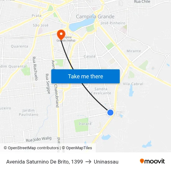 Avenida Saturnino De Brito, 1399 to Uninassau map
