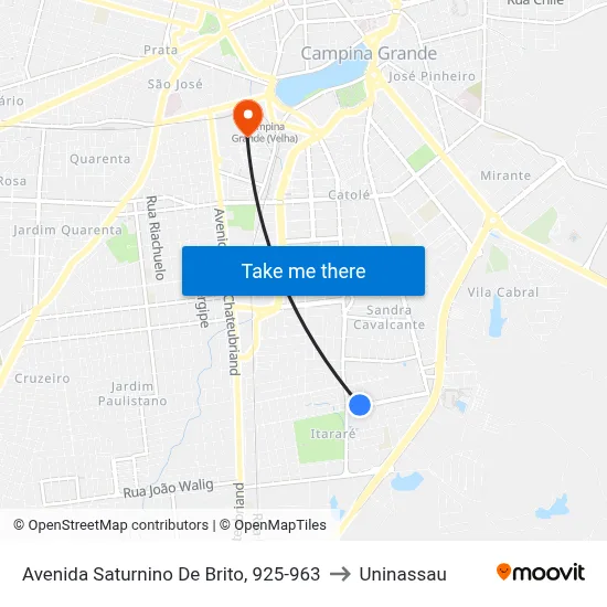 Avenida Saturnino De Brito, 925-963 to Uninassau map