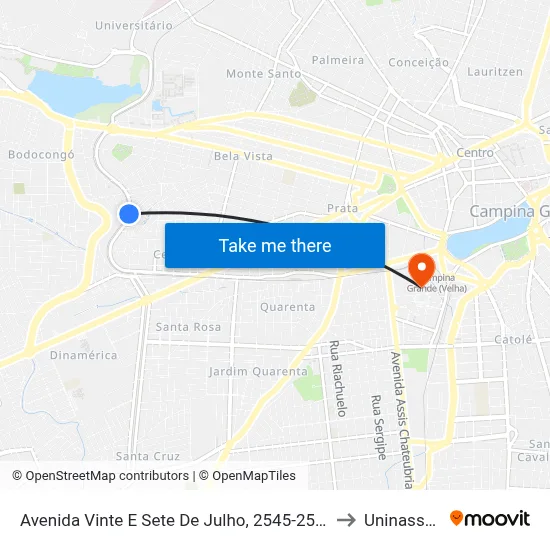 Avenida Vinte E Sete De Julho, 2545-2575 to Uninassau map