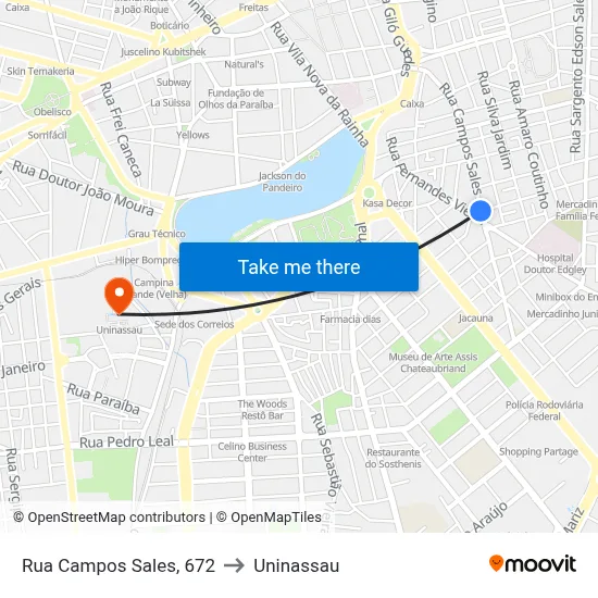 Rua Campos Sales, 672 to Uninassau map