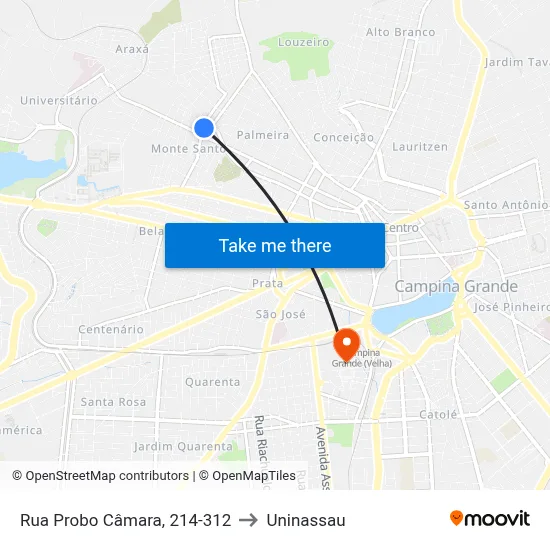 Rua Probo Câmara, 214-312 to Uninassau map