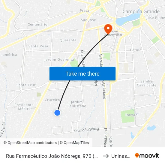 Rua Farmacêutico João Nóbrega, 970 (Oposto) to Uninassau map