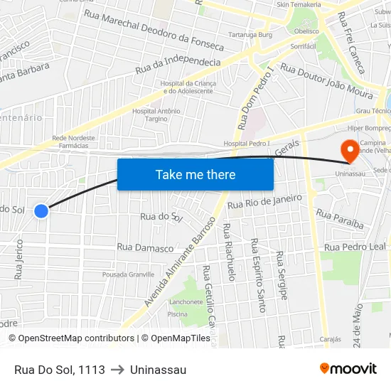 Rua Do Sol, 1113 to Uninassau map