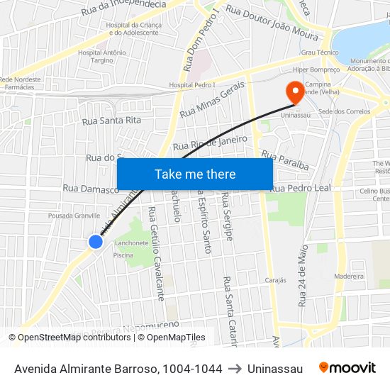Avenida Almirante Barroso, 1004-1044 to Uninassau map
