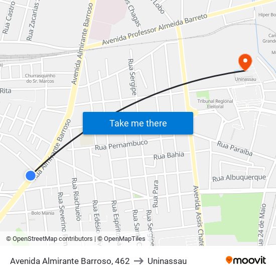 Avenida Almirante Barroso, 462 to Uninassau map