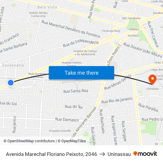 Avenida Marechal Floriano Peixoto, 2046 to Uninassau map