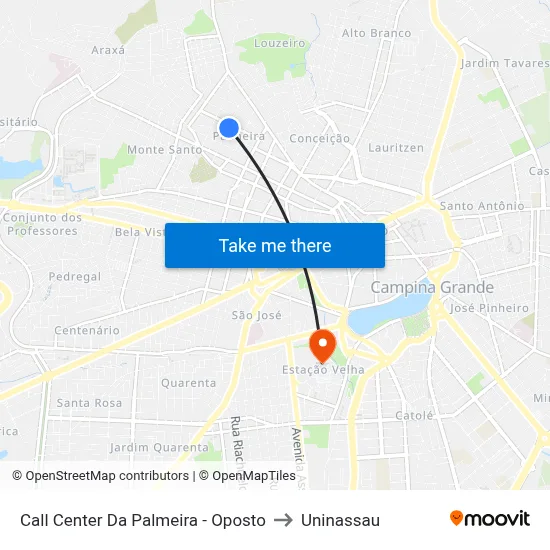 Call Center Da Palmeira - Oposto to Uninassau map