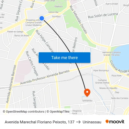 Avenida Marechal Floriano Peixoto, 137 to Uninassau map