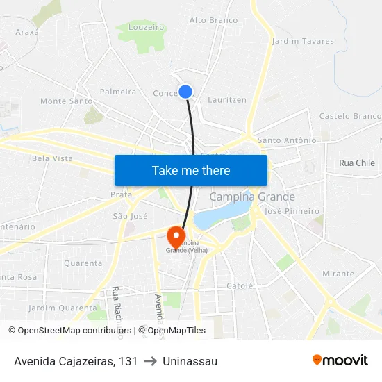 Avenida Cajazeiras, 131 to Uninassau map