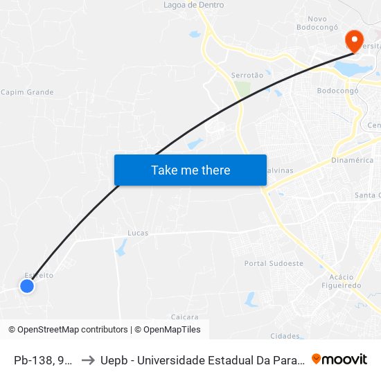 Pb-138, 907 to Uepb - Universidade Estadual Da Paraíba map