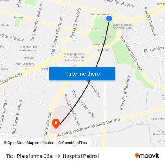 Tic - Plataforma 06a to Hospital Pedro I map
