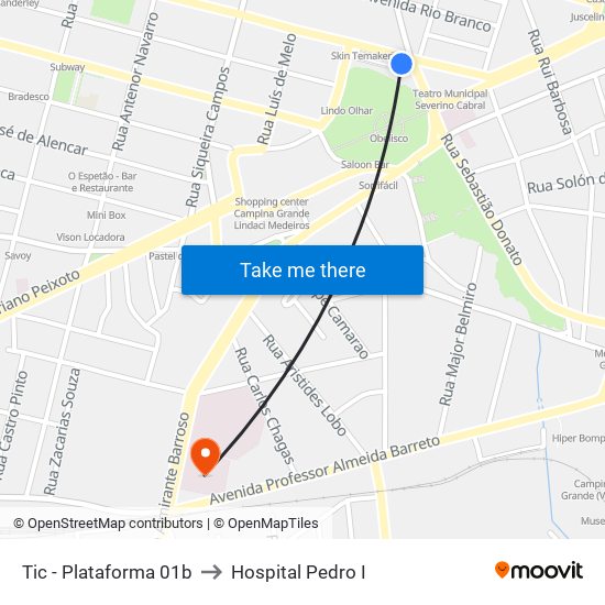 Tic - Plataforma 01b to Hospital Pedro I map