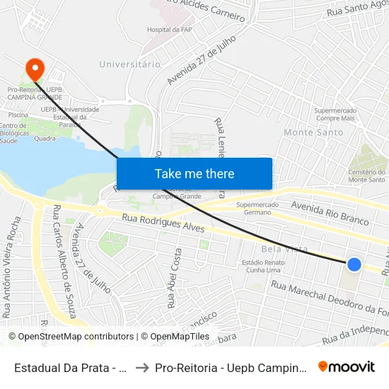 Estadual Da Prata - Lateral to Pro-Reitoria - Uepb Campina Grande map