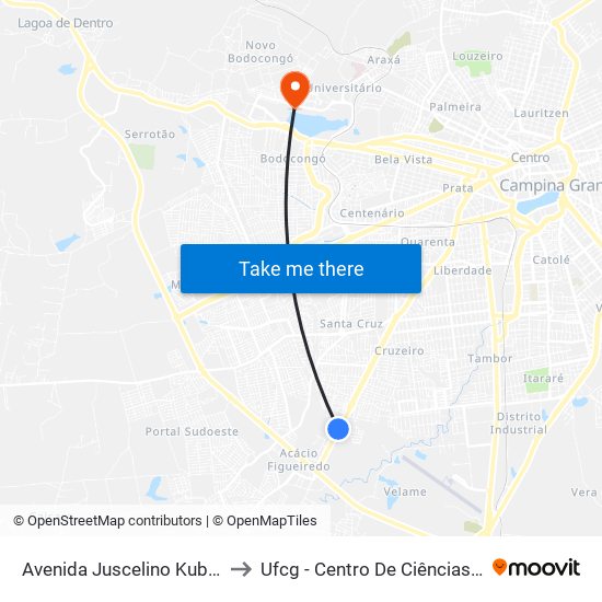 Avenida Juscelino Kubitscheck, 2974-3000 to Ufcg - Centro De Ciências Biológicas E Da Saúde map