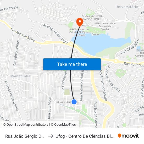 Rua João Sérgio De Almeida, 841 to Ufcg - Centro De Ciências Biológicas E Da Saúde map